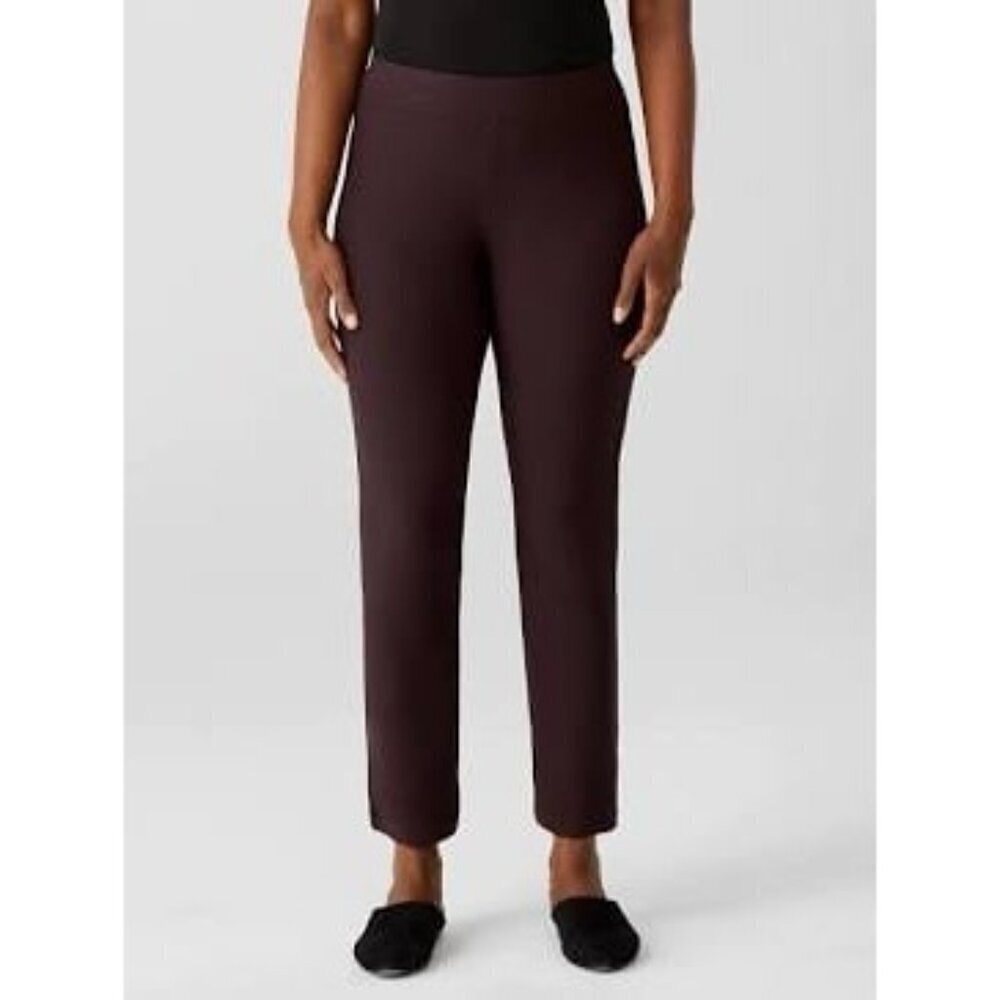 Eileen Fisher Washable Stretch Crepe Pant Slim Fit Ankle Length Size Medium